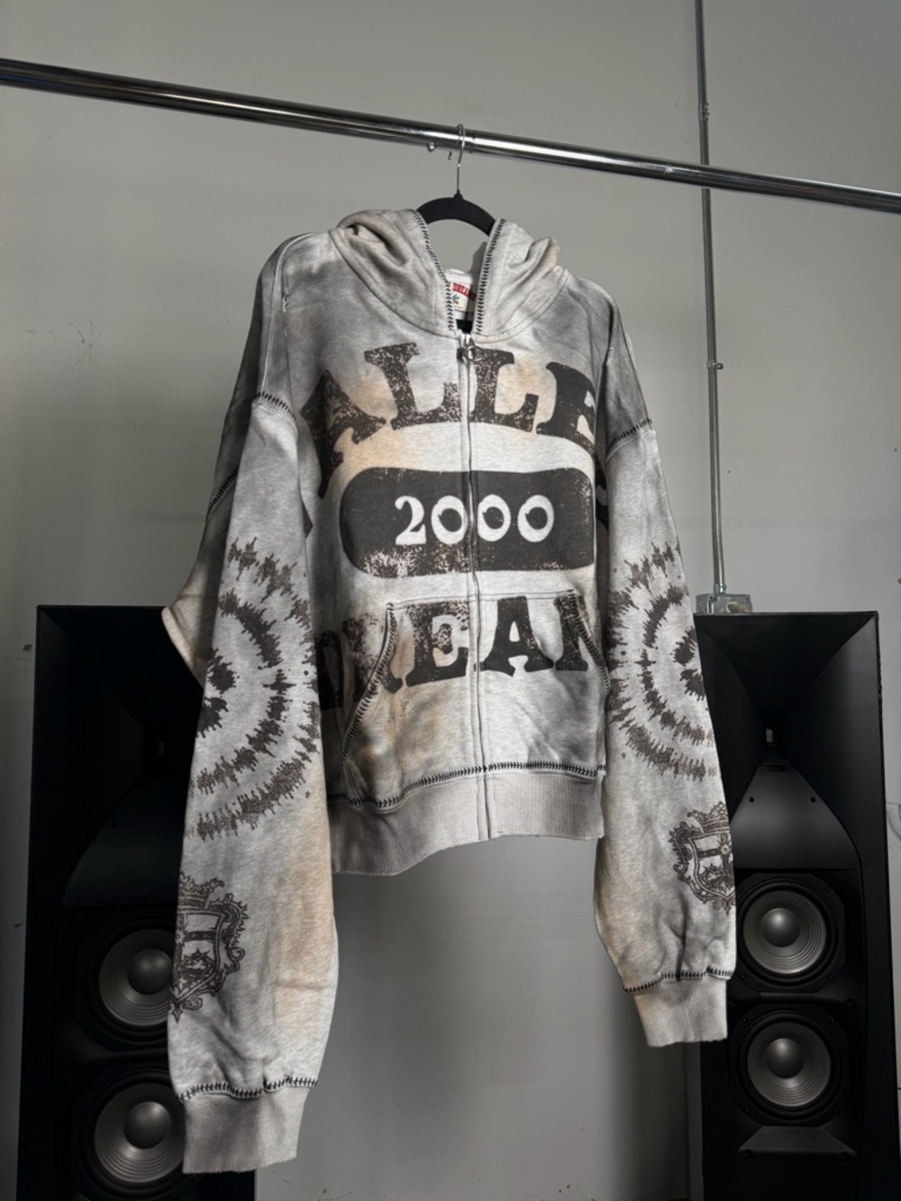 Vale Lives Forever Spiral Zip Up Hoodie